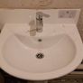All together - bathtub, sink with a tap, bathtub glass, wall tiles Image 2