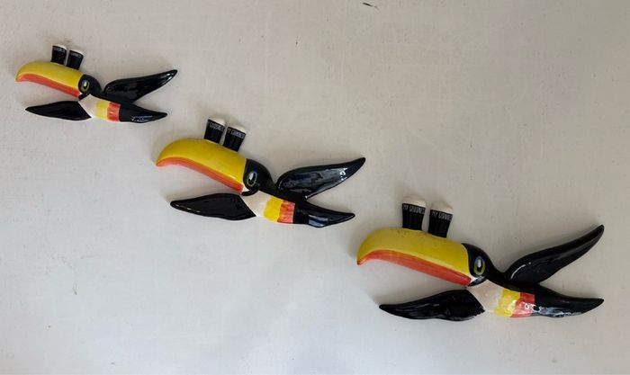 Original Carlton Ware Guinness Flying Toucan Wall Plaques X3