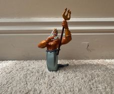 Little Mermaid King Triton Figure Disney Cake Topper approx. 8 cm. Used Please see photos