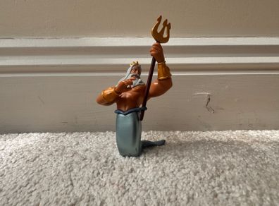 Little Mermaid King Triton Figure Disney Cake Topper approx. 8 cm. Used Please see photos