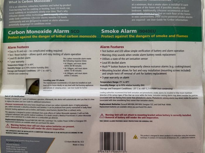 Brand New Smoke & Carbon Monoxide Alarm Pack
