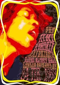 Jimi Hendrix - Royal Albert Hall - 1969 - Rare Mini Print/Poster