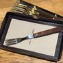 Vintage Boxed Set Of 6 X Teak Handled Forks. Image 3
