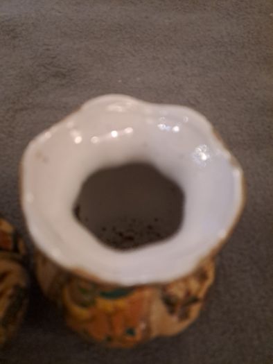 Pair of Hand Painted Chinese Satsuma Style Vases
