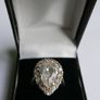 Vintage Sterling Silver 925 Big Stone Ring Women Champagne Crystal Cubic Zirconia 10g size Q1/2 Image 4