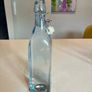 4 x Rustic Blue Glass Square 30cm Tall Bottles / Decanter With Swing Top Stopper Image 5