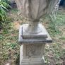 Vintage Cast Stone Classical Garden Urn & Decorative Plinth Set Image 8
