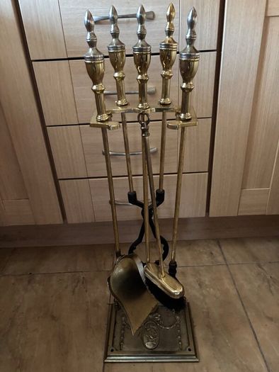Vintage Brass Fireside Companion Set