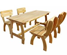 5 Piece Outdoor Dining Set Impregnated Pinewood