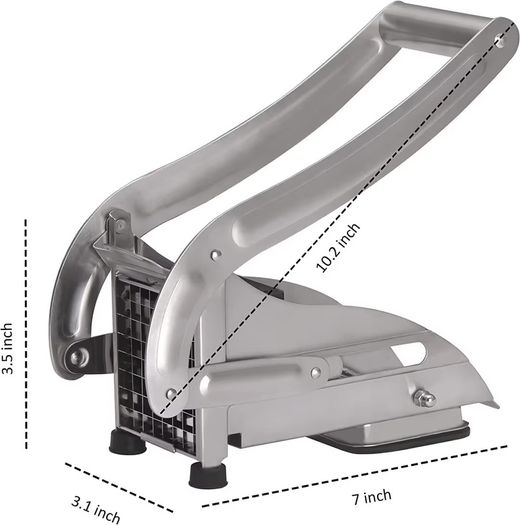 Stainless Steel Potato & French Fry Cutter 2- Blade Non-Slip Suction Base