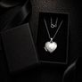 Vintage 925 Sterling Silver Engraved Heart Locket Necklace Image 2
