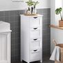 Bathroom Floor Storage Cabinet, Bathroom Storage Unit with 4 Drawers, Bathroom Cabinet Freestanding, 30 x 30 x 82 cm, for Living Room, Dining Room, Kitchen, Modern Style (FREE SHIPPING) Image 3