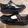 Girls Kickers black patent leather  T-bar shoes, size UK 13/ EU 32 Image 4