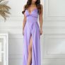 Satin purple maxi dress Image 2