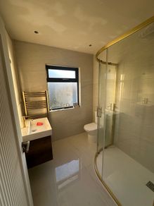 Slate Effect White Shower Tray