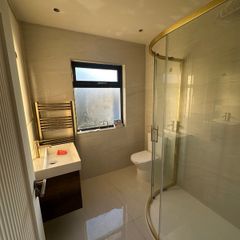 Slate Effect White Shower Tray