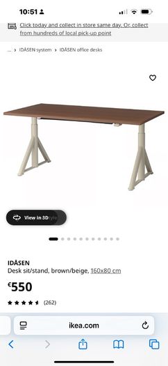Sitting standing motorised Desk