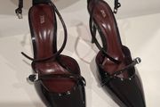 Zara black patent stiletto heels - size 39