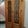 Solid Pine Display Cabinet / Bookcase with Leaded Glass Doors Image 2