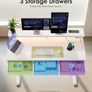 Electric Standing Desk, 120 x 54cm Height Adjustable Desk with 3 Drawers, RGB LED Strip & Charging Station Image 5