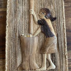 Vintage Cabo Verde Banana Leaf Folk Art