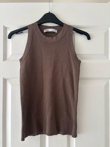 Zara brown knit vest top size S