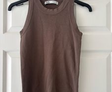 Zara brown knit vest top size S
