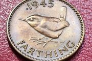 Great Britain 1945 1/4d Farthing coin