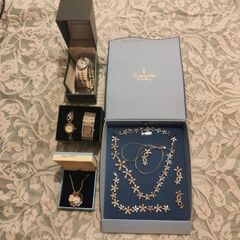 Sterling silver jewellery set plus newbridge pendant and 3 watches like new