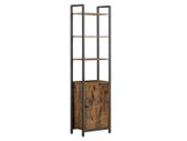 Bookcase Narrow  Standing Shelf with Doors, Metal Frame,