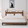 King Size Bed Frame with Ergonomic Storage Headboa Image 6