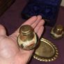 Vintage Cloisonne Brass Salt and Pepper Set Image 4