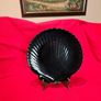 Arcoroc France Coquillage Black Amethyst Glass Serving Plate Scallop Sea Shell Image 5