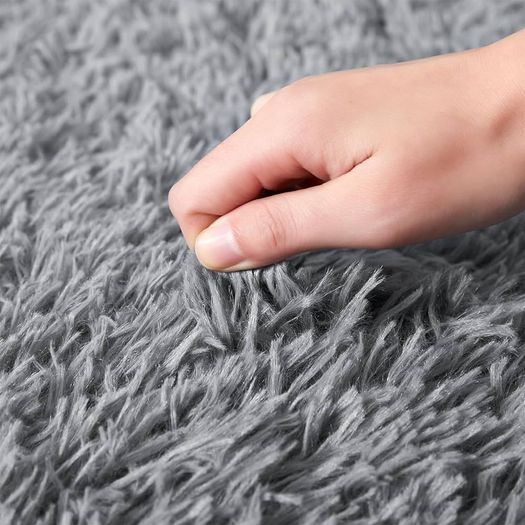 NEW SALE | Rugs Living Room - Grey Area Rugs for Bedroom Non-Slip - Modern Super Soft Fluffy Shaggy Thick Pile Small Rug Non-Shedding, 50cm x 80cm