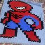 Spiderman Inspired chunky knit blanket - Handmade Image 3