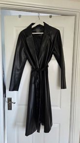 Ladies Black Faux Leather Coat New. Size 12/14