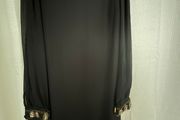 Black Tunic Dress With Embellished Cuffs