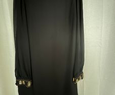 Black Tunic Dress With Embellished Cuffs