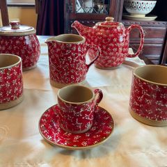 Nicholas Mosse Red lawn first quality unused items for sale . Individually priced . Pricing the large mug for this ad