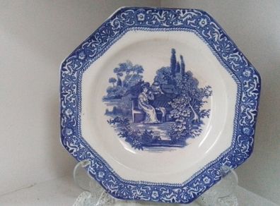 Antique Hexagonal Blue/White Bowl
