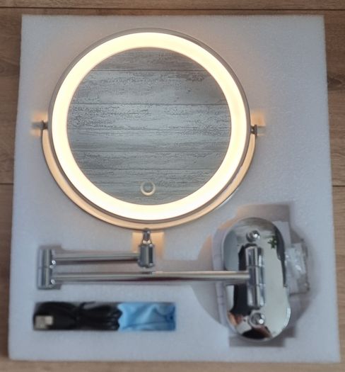 Makeup Cosmetic Vanity Mirror Bathroom Dressing Room Vanity Table Dual LED Battery USB Charging Black Chrome Brushed Vintage Gold