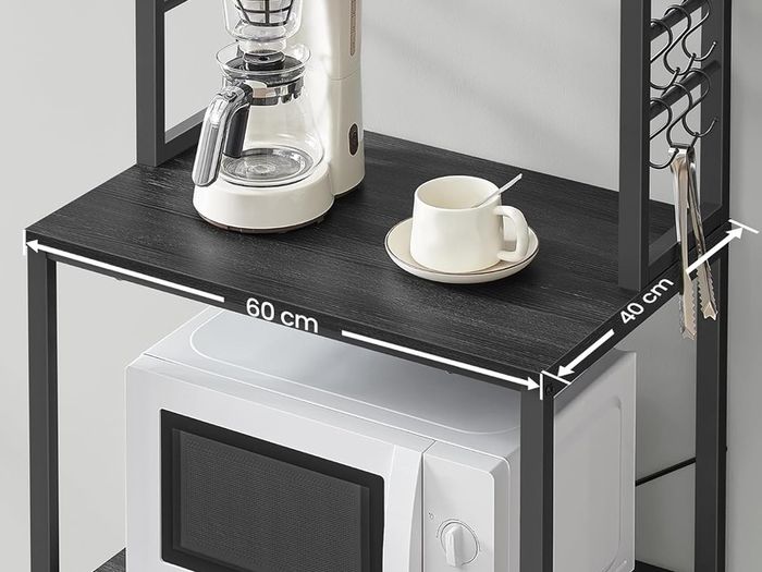 New 6 Shelves Kitchen Storage Rack (Black) FREE P&P