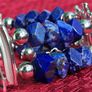 Genuine Lapis Lazuli Faceted Statement Stretch Bracelet Image 3