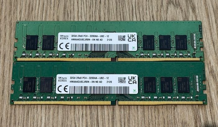 64gb (32gbx2) Ddr4 Ram SK HYNIX 3200mhz Cl22