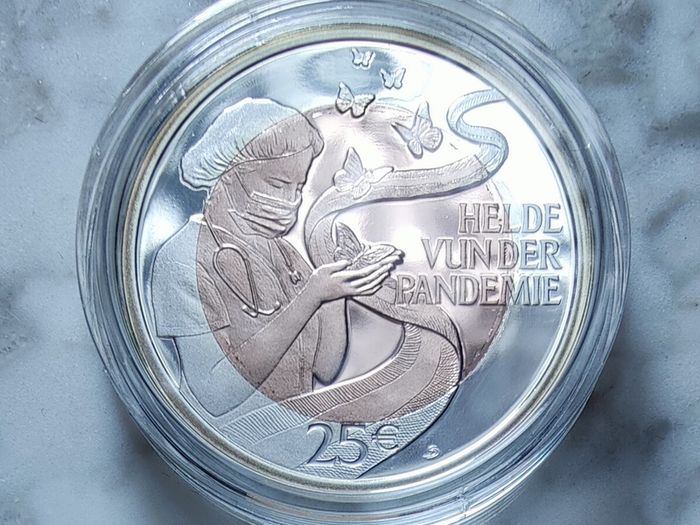 Luxembourg 25 Euro Silver (.925) Proof Coin 2023 - Heroes of the Pandemic