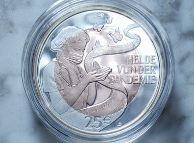 Luxembourg 25 Euro Silver (.925) Proof Coin 2023 - Heroes of the Pandemic