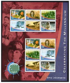 2001 Ireland Celebrating the Millennium Series 6 Epic Journeys Sheet Mint Never Hinged (MNH)