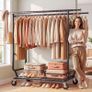 Heavy-Duty Double Clothes Rack on Wheels, 283kg Capacity, 4 Castors (2 Lockable), Durable Metal Garment Rail, Easy Assembly Image 2