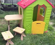 Kids Outdoor Playhouse with Table & Stools