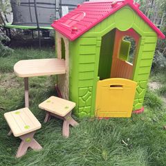 Kids Outdoor Playhouse with Table & Stools